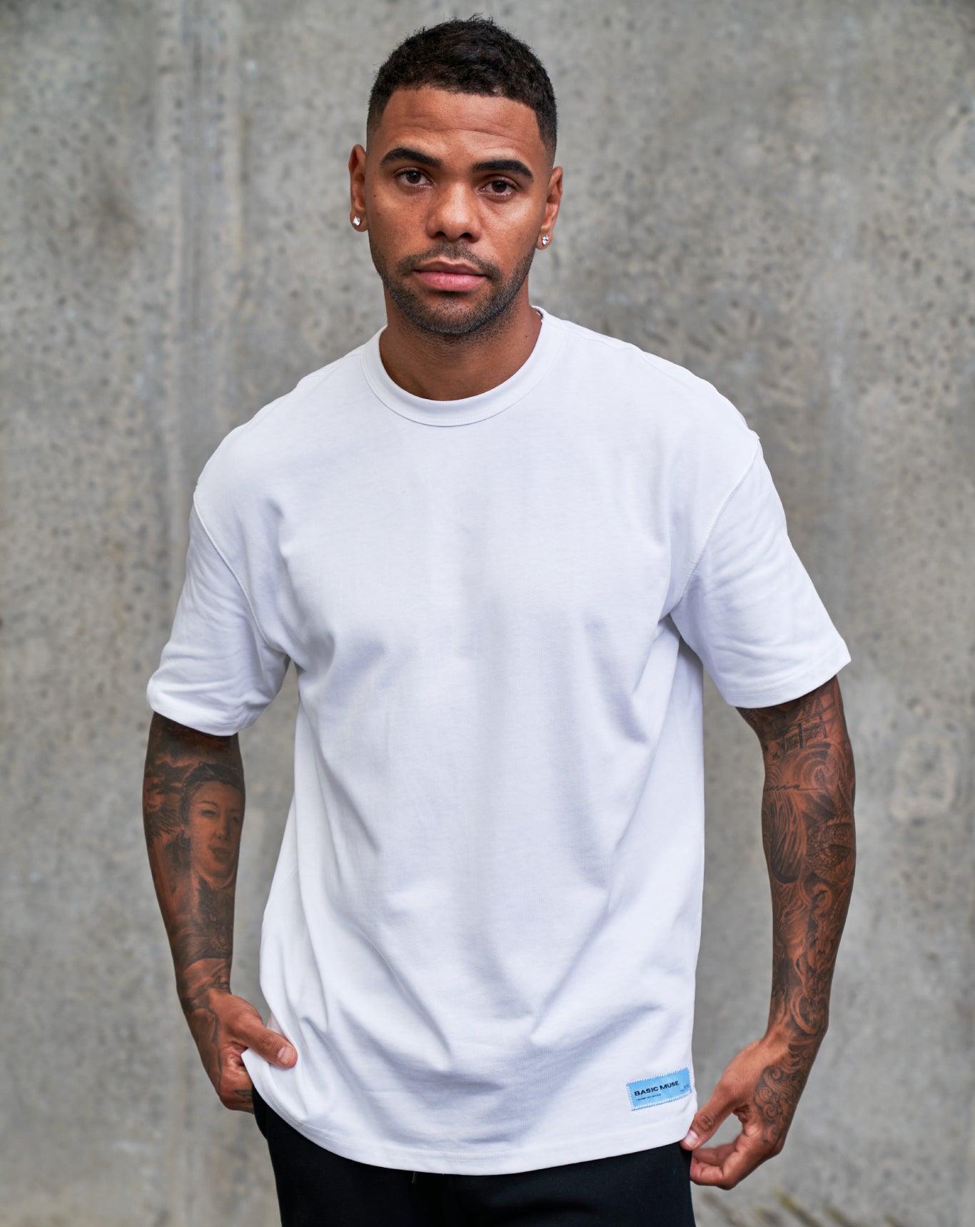 basic muse body mens white tee